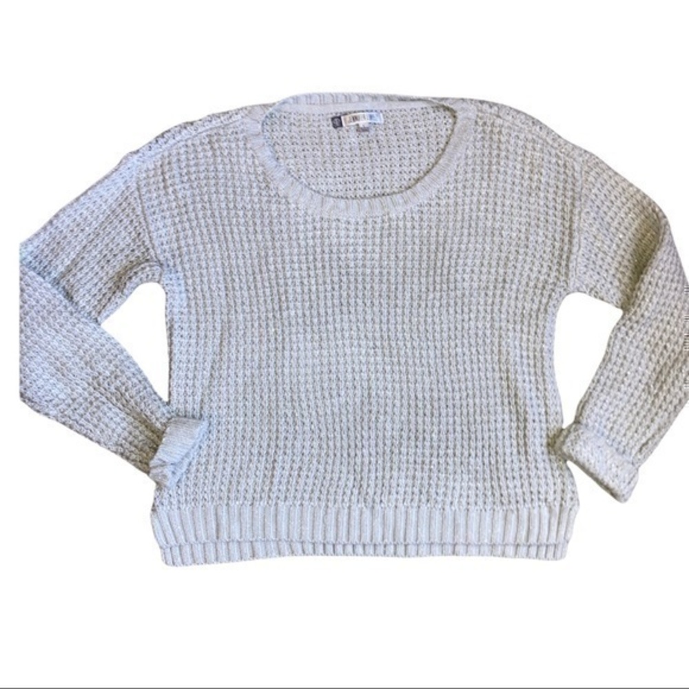 Jennifer Lopez size Large sweater with silver sparkling thread throughout
